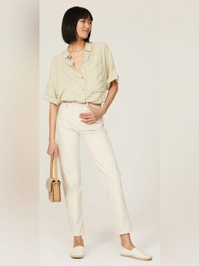 Rails Linen/Rayon Blend Mackinley Button Front Top Size Large